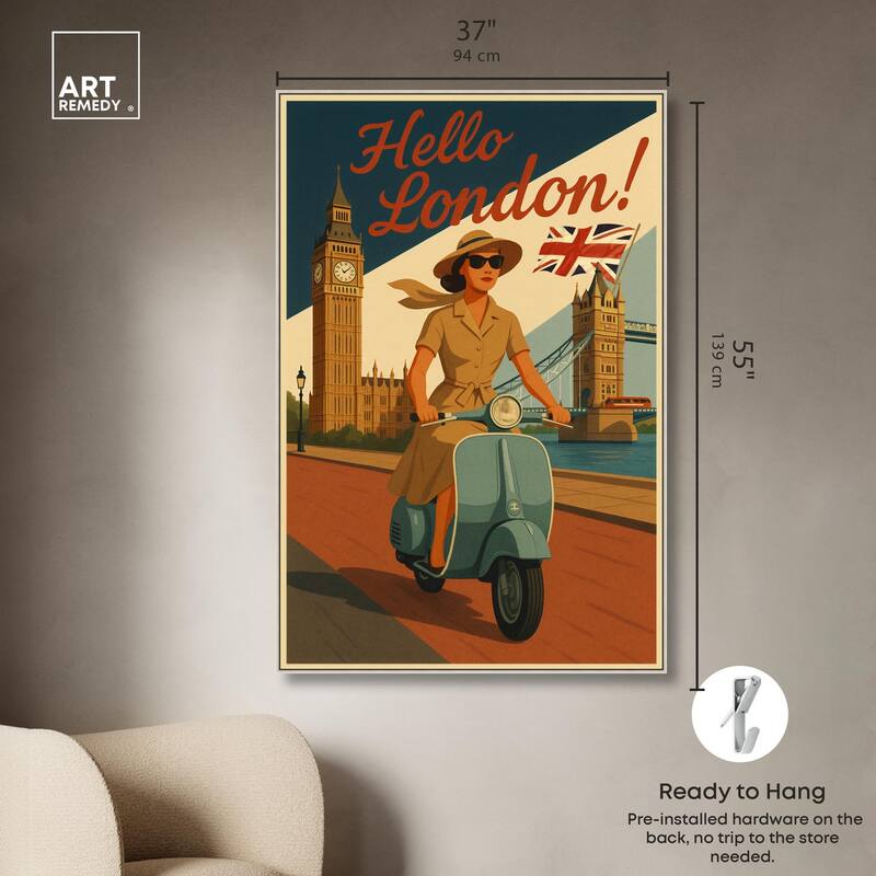 Scooter English Travel Canvas by Art Remedy