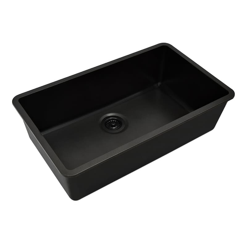 Lexicon Drop-In Quartz 32 Inch Single Bowl Kitchen Sink Kit