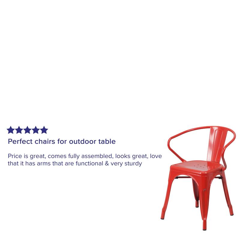 Metal Indoor-Outdoor Chair with Arms
