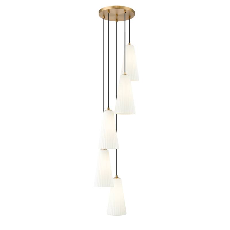 Farrell 5 Light Chandelier in Modern Gold.