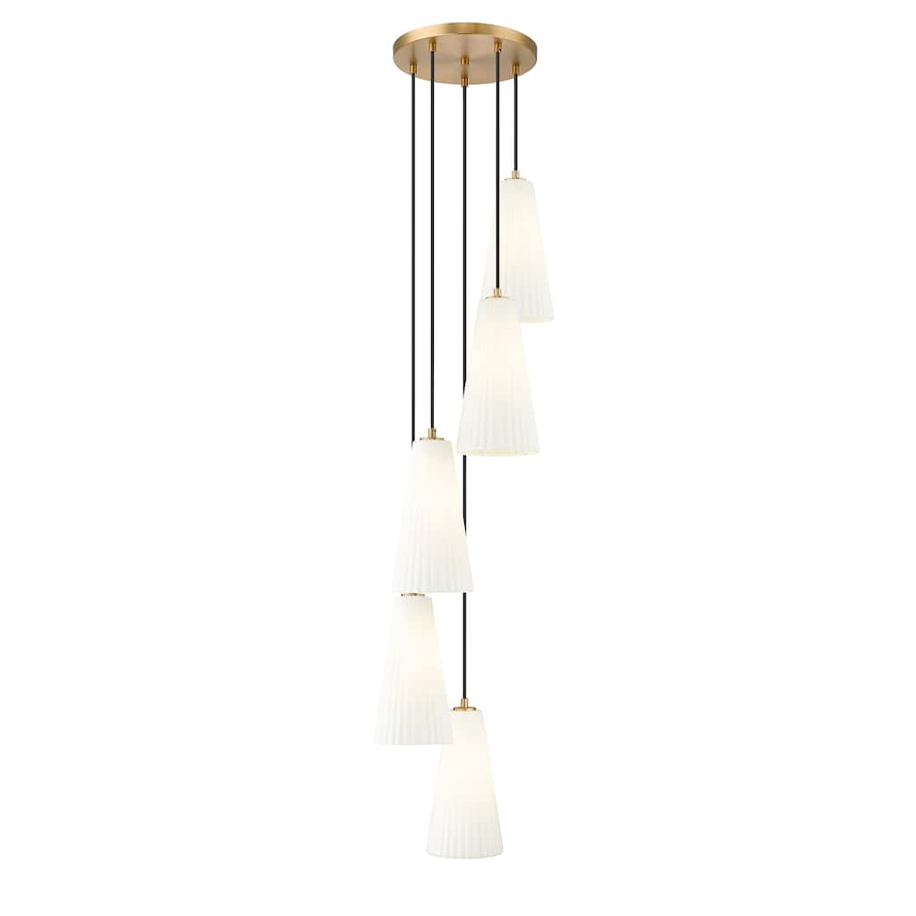 Farrell 5 Light Chandelier in Modern Gold.