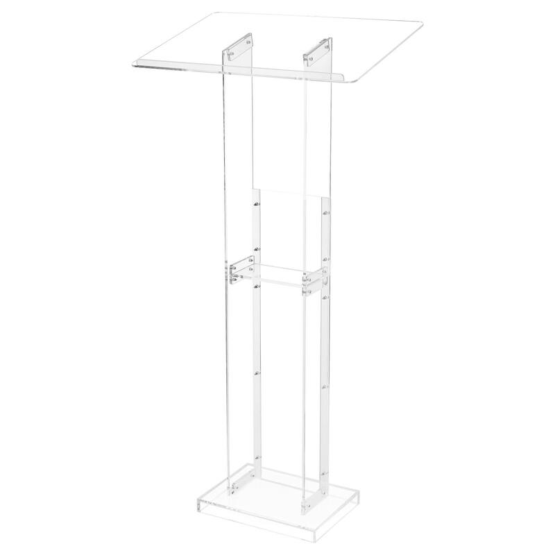 50-Inch Podium Stand with Storage Shelf and Book Stopper