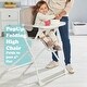 preview thumbnail 3 of 11, Folding High Chair (for 6 to 36 Months), Folding Beach High Chair with Removable Dishwasher Safe Tray, Safety Harness