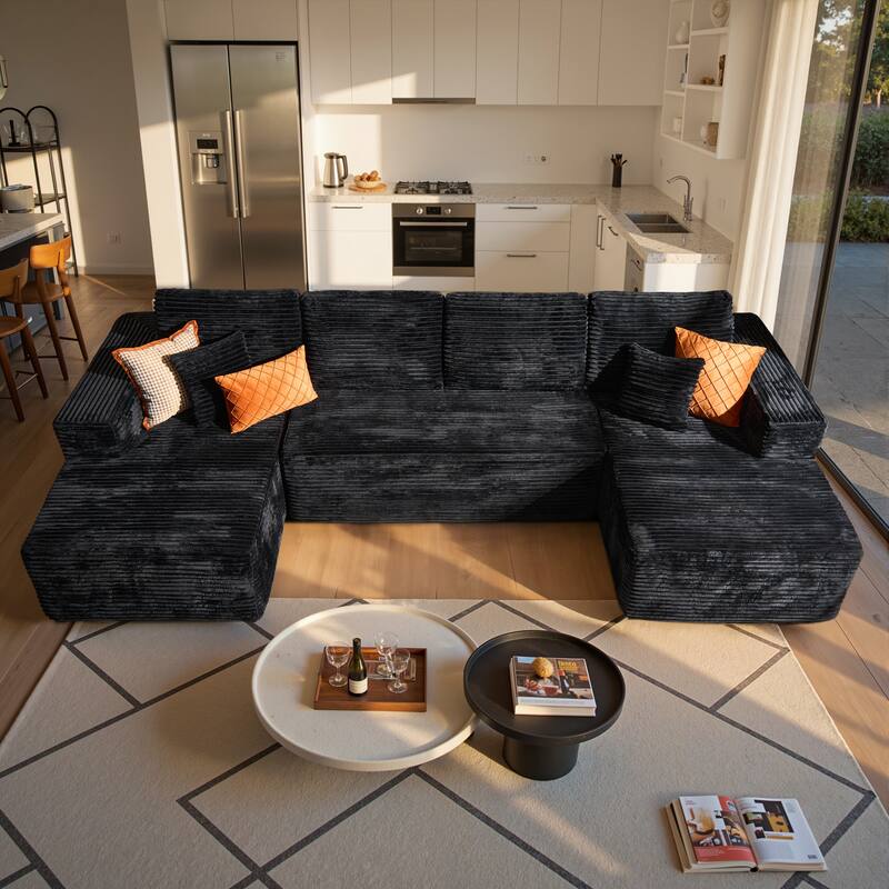 VIOS No-Assembly Plush Fabric Sofa Set​