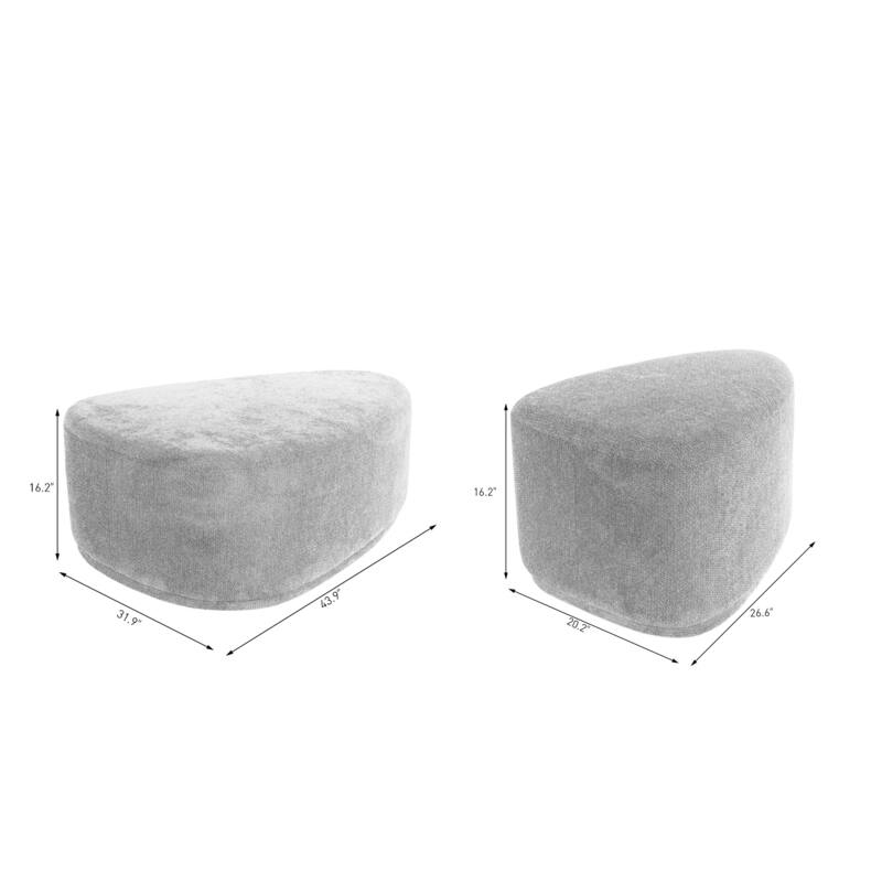Oversized Triangle Cocktail Ottoman (Set of 2)