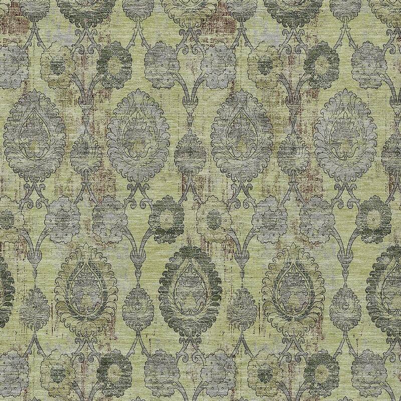 HomeRoots Damask Transitional Rectangle Outdoor Rug