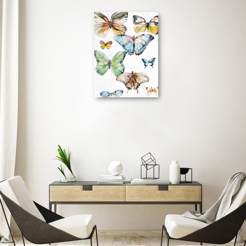 Les Papillons I By Studio Arts Canvas Art Print
