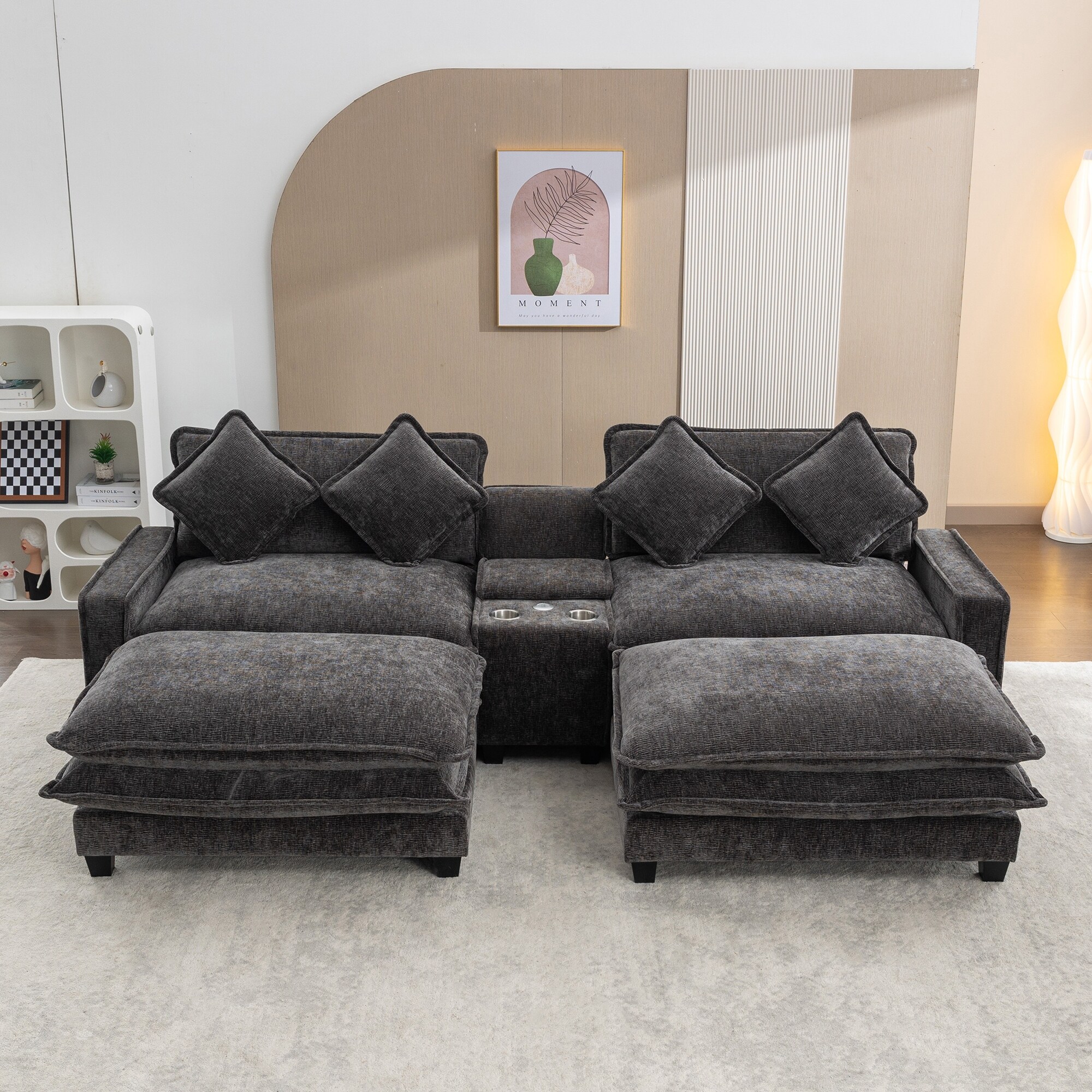 Double recliner sectional sofa shop