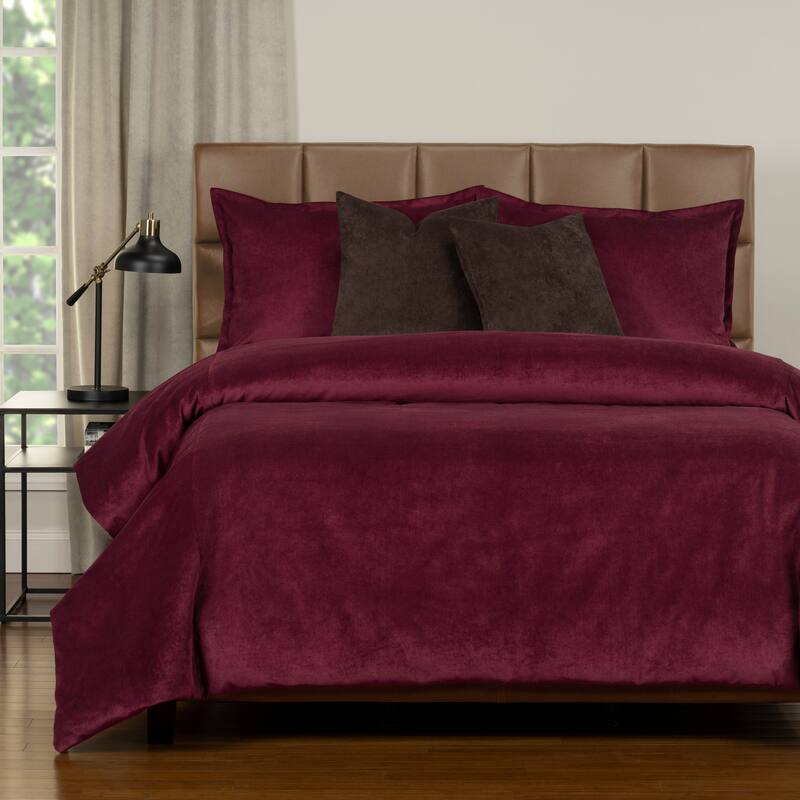 Mixology Padma 6 Piece Duvet Cover and Insert Set - Wine - Queen