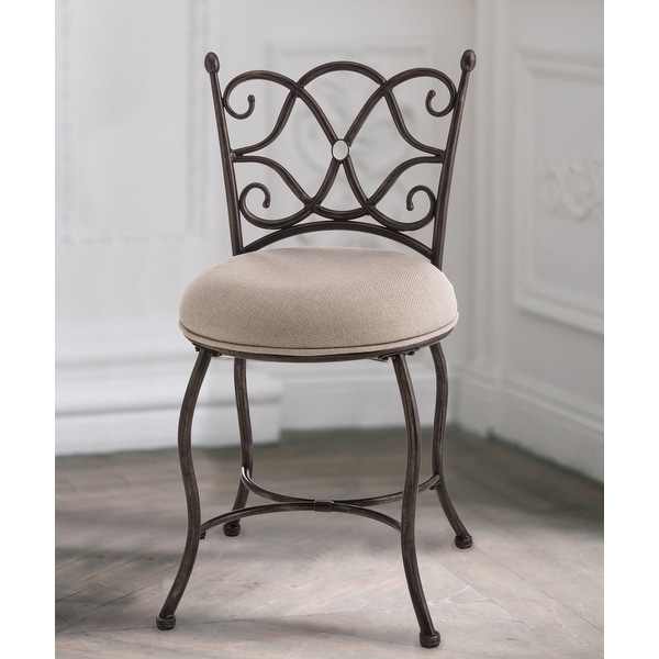 Hillsdale Brody Metal Vanity Stool Rubbed Gray Rubbed Gray 17