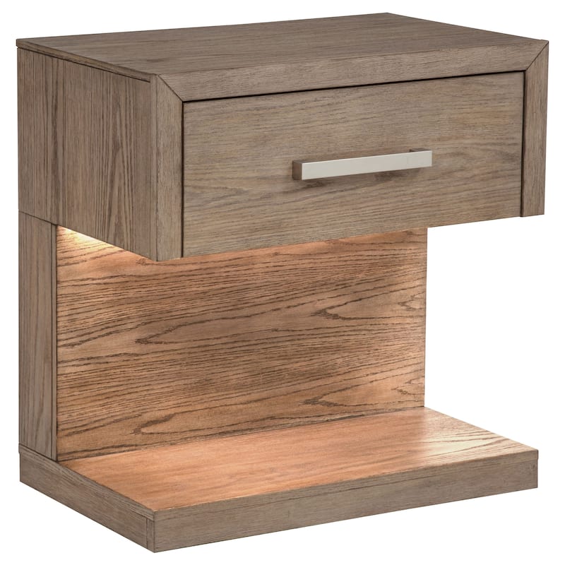 Gibbons Barley Brown 1-drawer Nightstand Bedside Table