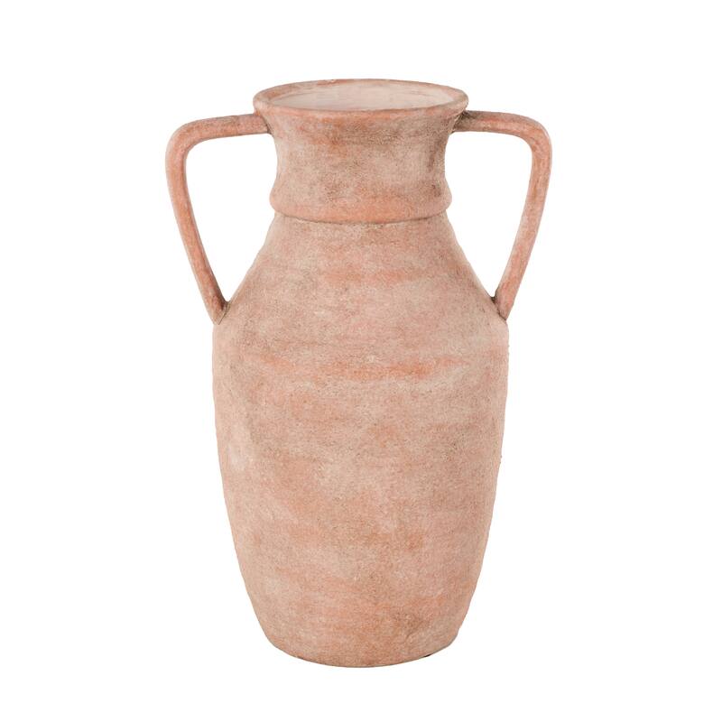 Pink Ceramic Antique Style Decorative Vase with Handles