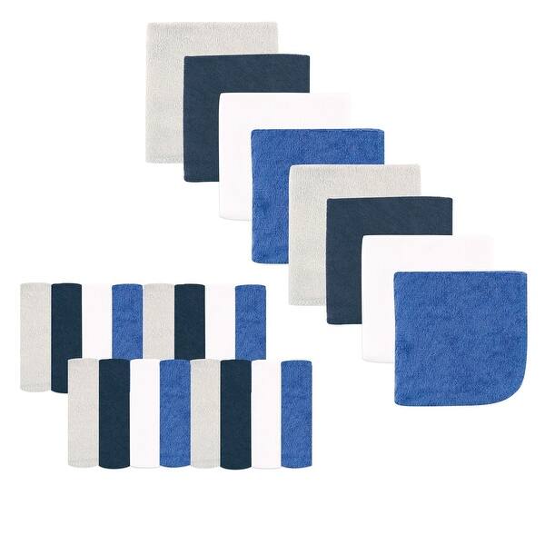 slide 1 of 1, Luvable Friends Baby Boy Super Soft Bundle Washcloths, Bright Blue, One Size - Bright Blue - One Size