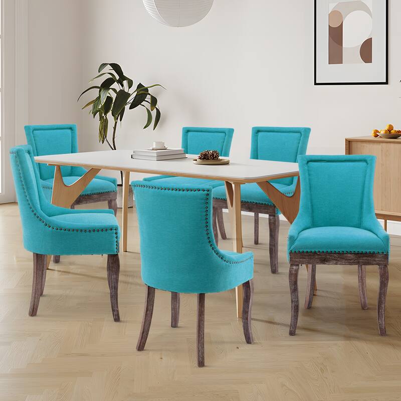 Traditional Tufted Ultra Upholstered Wingback Dining Chair Set of 2