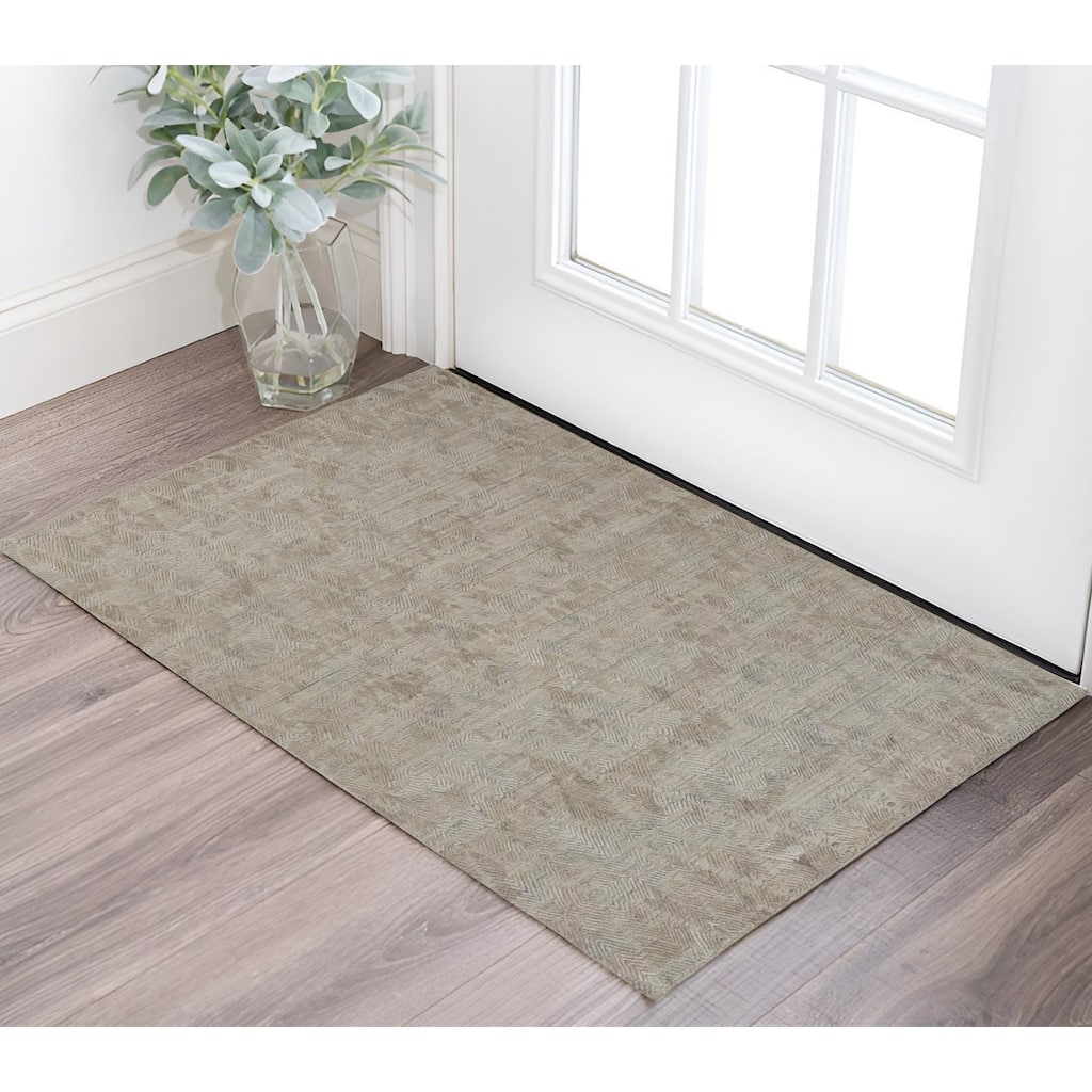 Soju Abstract Modern Woven Durable Area Rug By HomeRoots - 2' x 3'