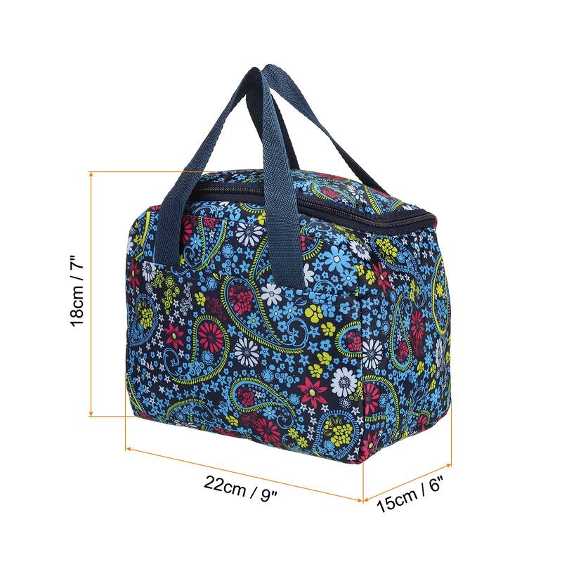 Insulated Lunch Bags, 9"x6"x7" Thermal Lunch Portable Containers Bag - Dark Blue - Dark Blue