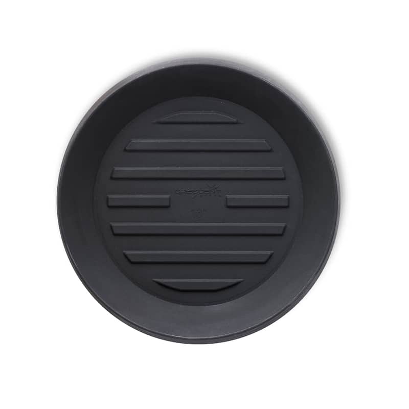 Universal Round Plant Saucer, Heavy Duty Planter Tray - 15'' inner x 20" outer - Caviar Black