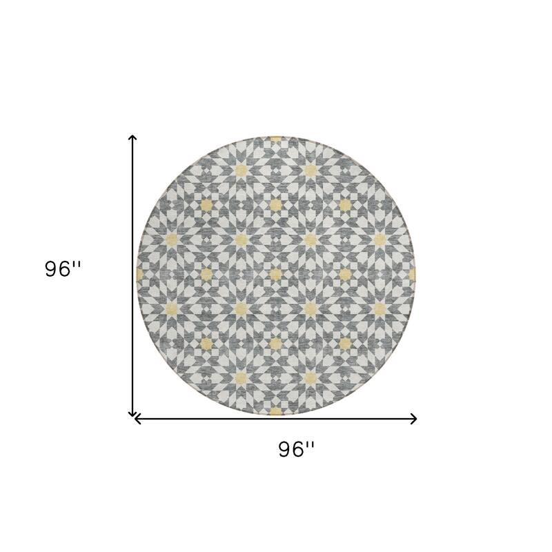 HomeRoots Floral Medallion Transitional Rectangle Outdoor Rug