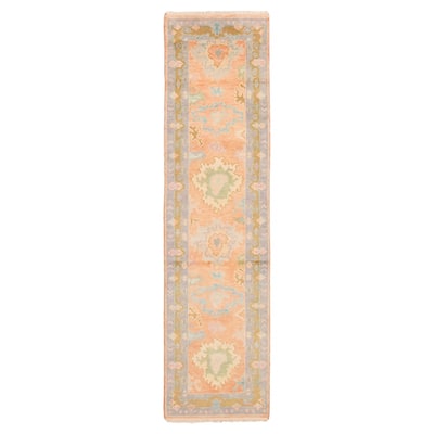 ECARPETGALLERY Hand-knotted Modern Oushak Copper Wool Rug - 2'6 x 9'11