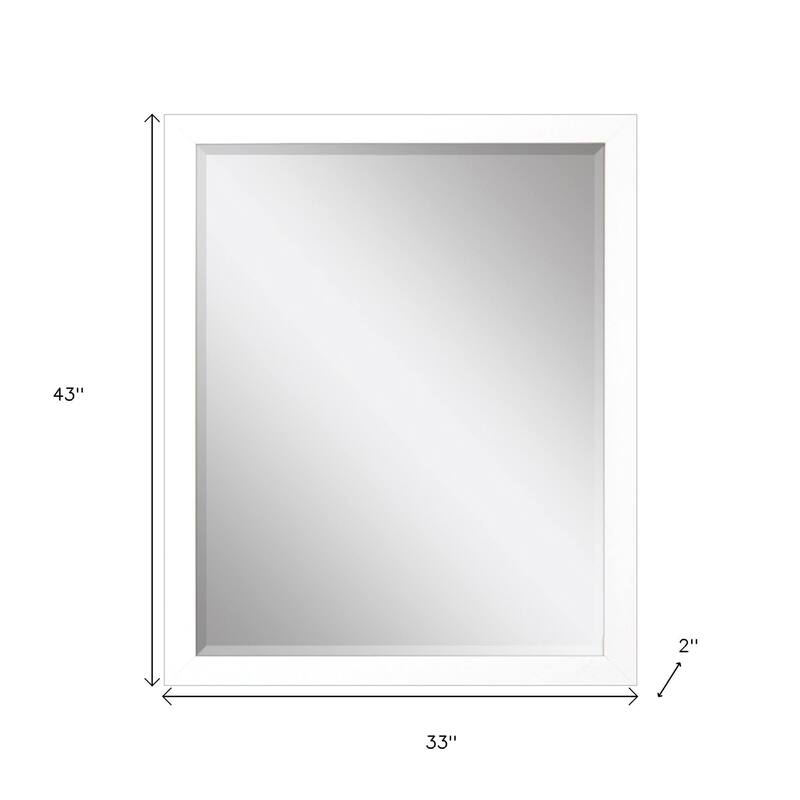 HomeRoots 43" White Framed Accent Mirror - 33.00 in. x 43.00 in. x 2.00 in.