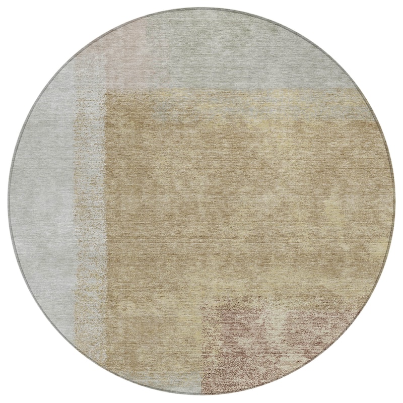 Machine Washable Indoor/ Outdoor Solid Contemporary Chantille Rug