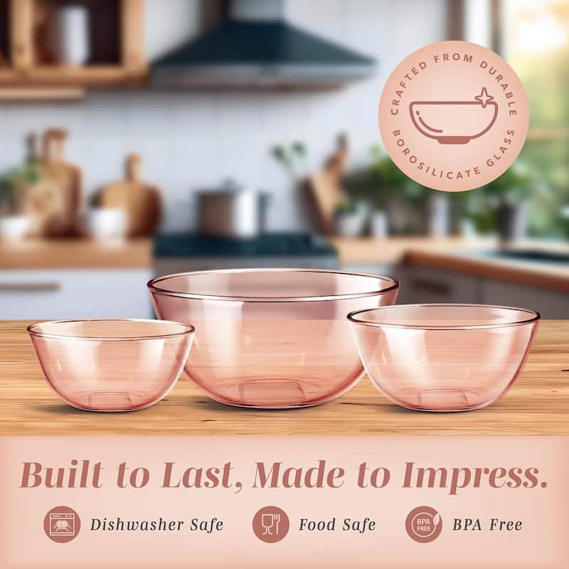 COOK WITH COLOR 12 Pc Glass Nesting Mixing Bowl Set with Lids for Cooking and Prep