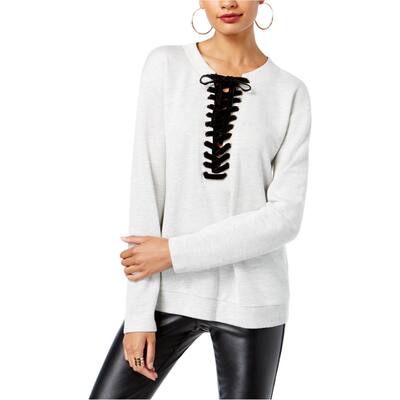 I-N-C Womens Lace-Up Sweatshirt