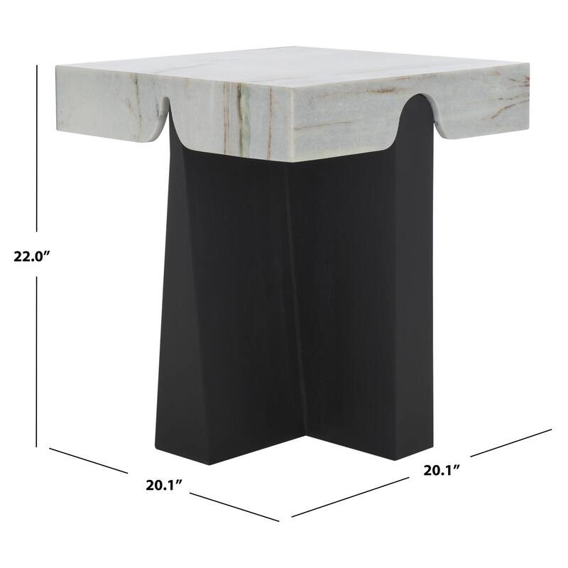 SAFAVIEH Couture Roxandra Marble Top Accent Table - 20"W x 20"D x 22"H