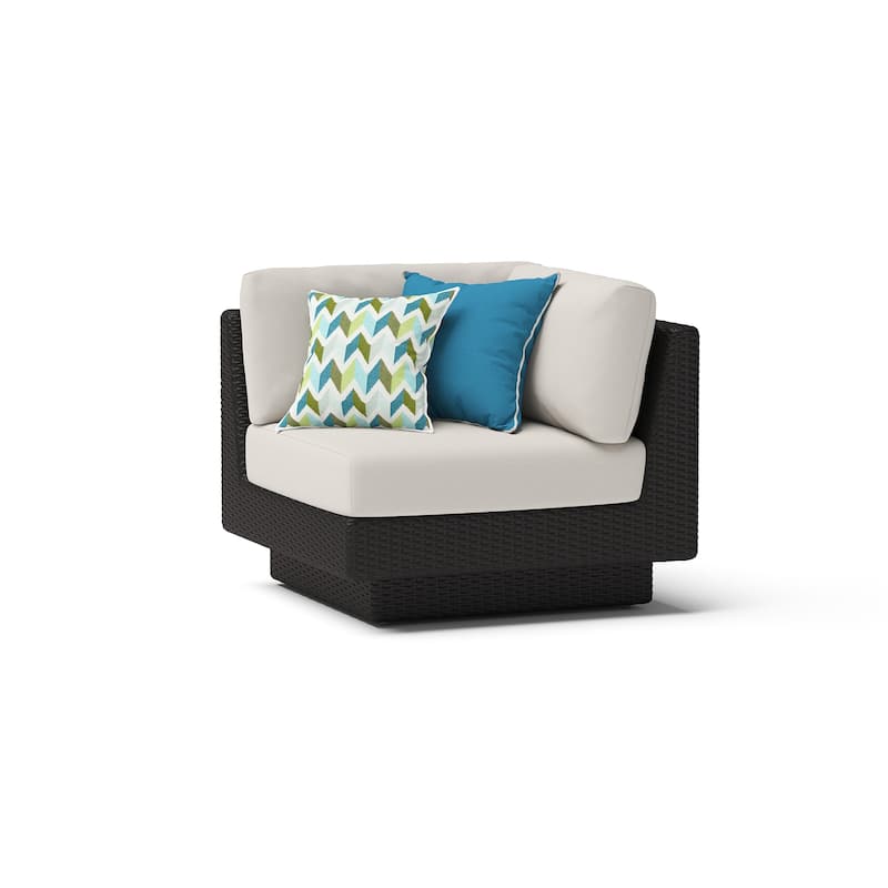 Portofino Comfort 5 Piece Sunbrella Outdoor Patio Sectional Seating Set