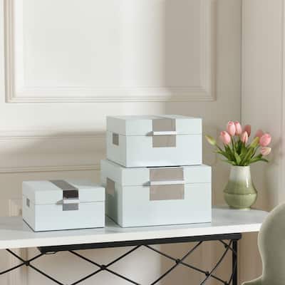 StyleCraft Norman Wyatt - John - Set of 3 Leather Wrapped Accessory Boxes