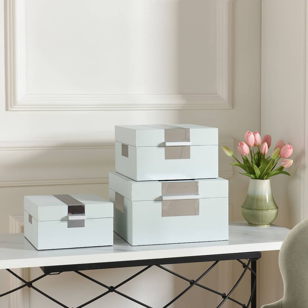 StyleCraft Norman Wyatt - John - Set of 3 Leather Wrapped Accessory Boxes