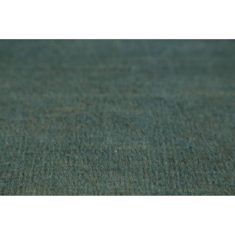 Green & Blue Gabbeh Modern Rug Handmade Stripe Wool Carpet - 3'4" x 4'10"