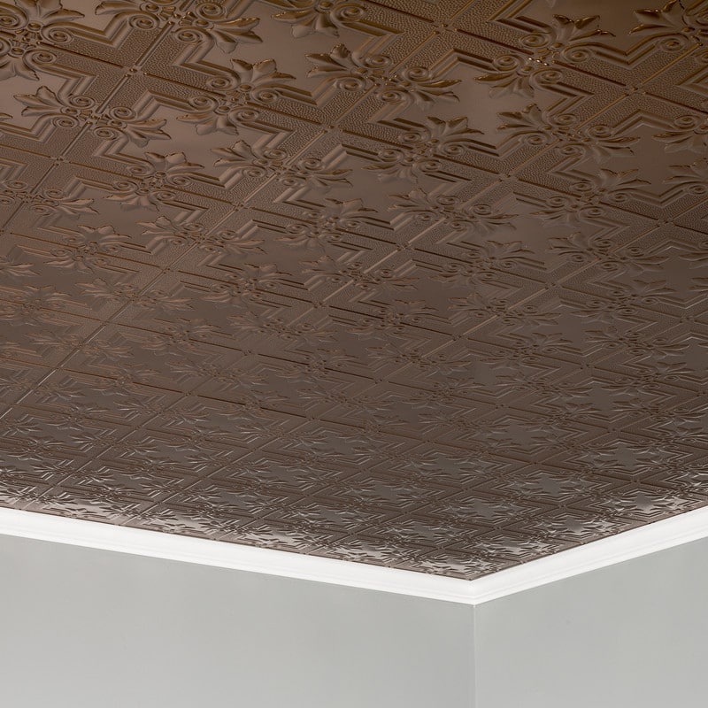 FASÄDE Regalia Decorative Vinyl 2ft x 4ft Glue Up Ceiling Panel in Oil Rubbed Bronze (5 Pack)
