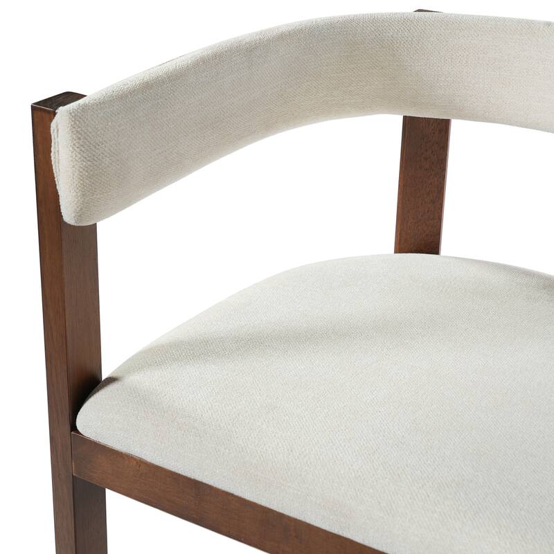 Christopher Knight Home - Julian Modern Upholstered Bar Stool Set with Curved Back and Solid Wood Frame for Dining Spaces