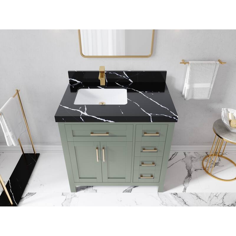 Willow Collections 36 in. W x 22 in. D Cambridge Left Offset Sink Bathroom Vanity with Countertop