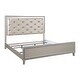 preview thumbnail 2 of 3, Lee Button Tufted Faux Leather California King Bed, Champagne