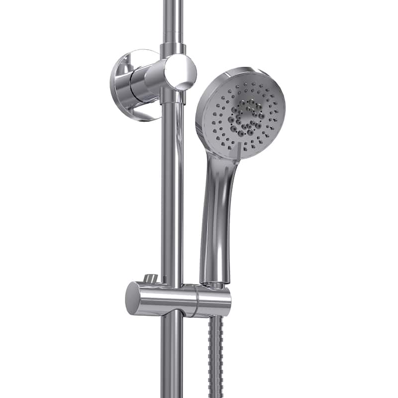 SeaBreeze II 8-in Rain Showerhead with Multi-function Handshower and Adjustable Slide Bar Chrome 1.8 GPM
