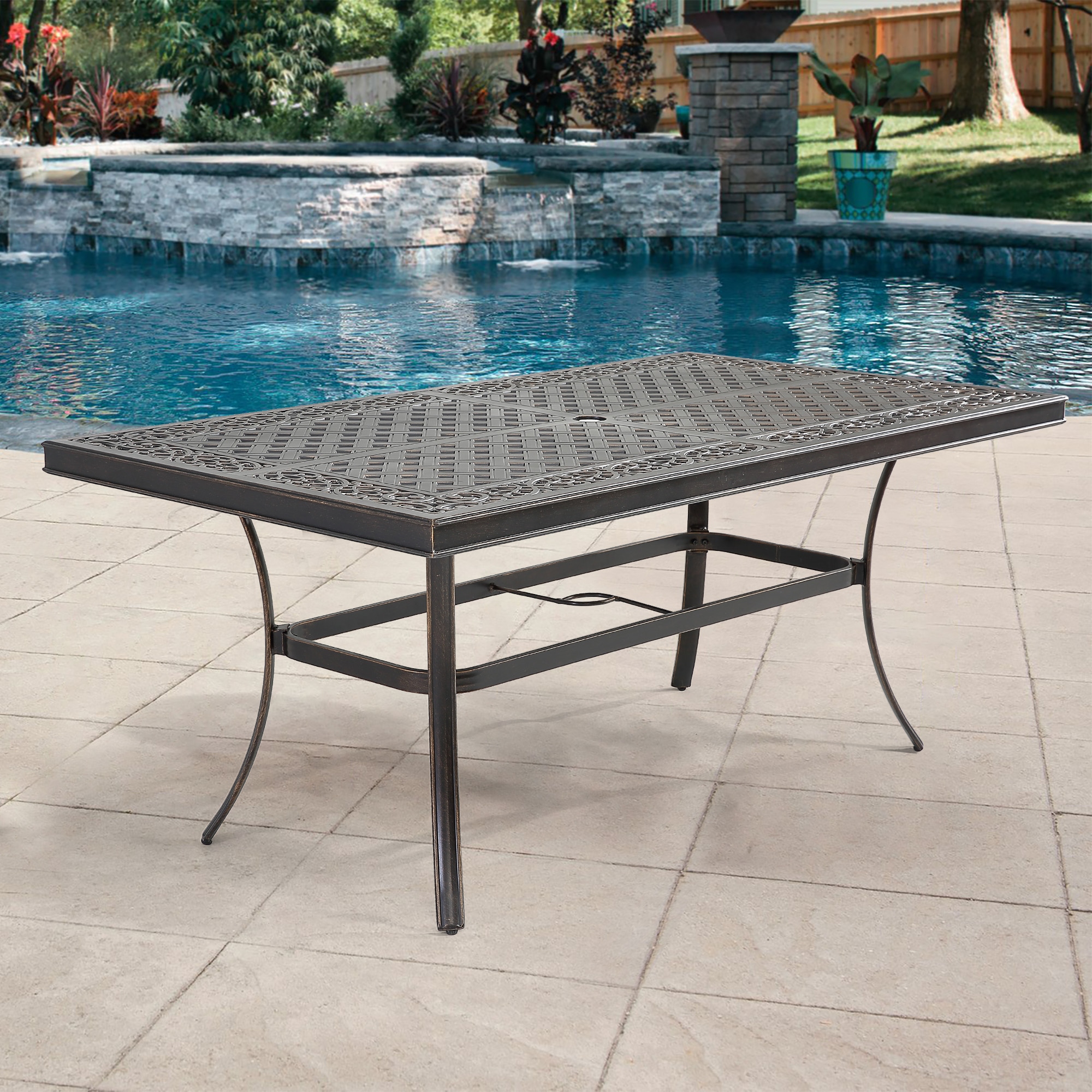 Trenton cast aluminum patio dining table top by havenside home