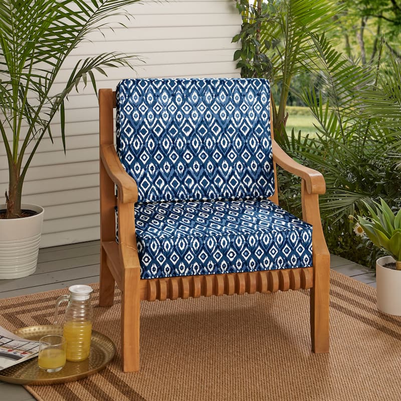 Graphic Indigo and Navy Indoor/Outdoor Deep Seating Cushion Set - 29" x 27" x 5"