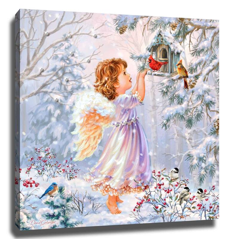 10" White and Purple Little Winter Friends Wall Art Decor