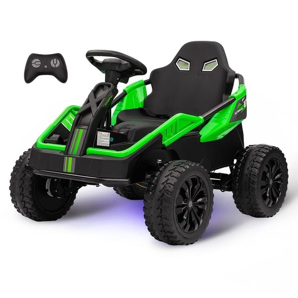slide 2 of 21, 24V Ride On Toys for Big Kids, 4 Eva Wheels Utv Green