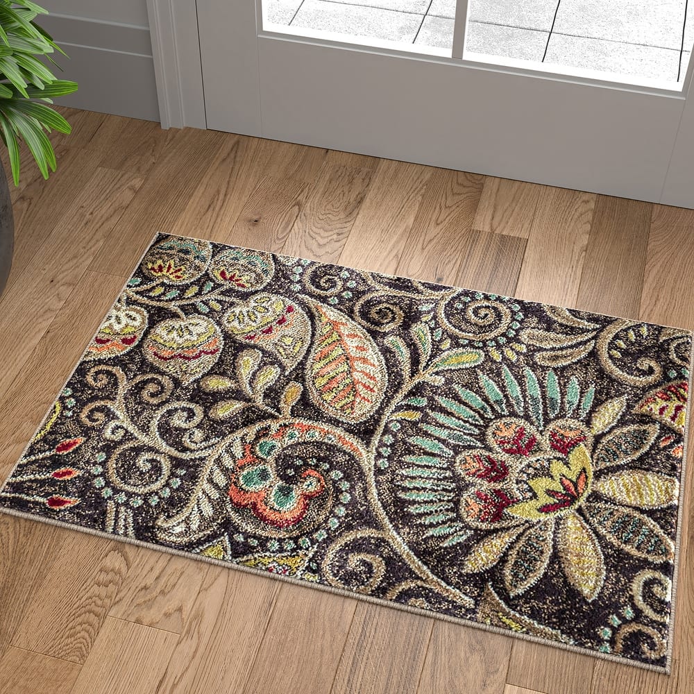 Caprice Mid-Century Modern Floral Indoor Area Rug