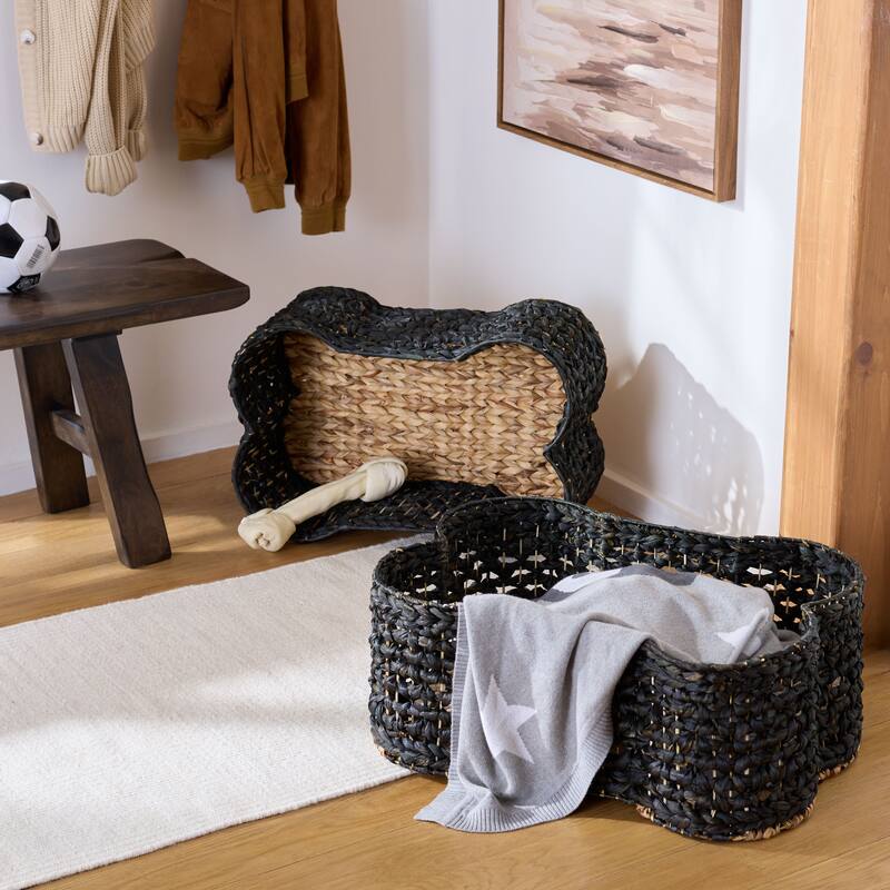 SAFAVIEH Roscoe Dog Bone Storage Basket Set of 2 (Fully Assembled). - 25"W x 17"D x 10"H