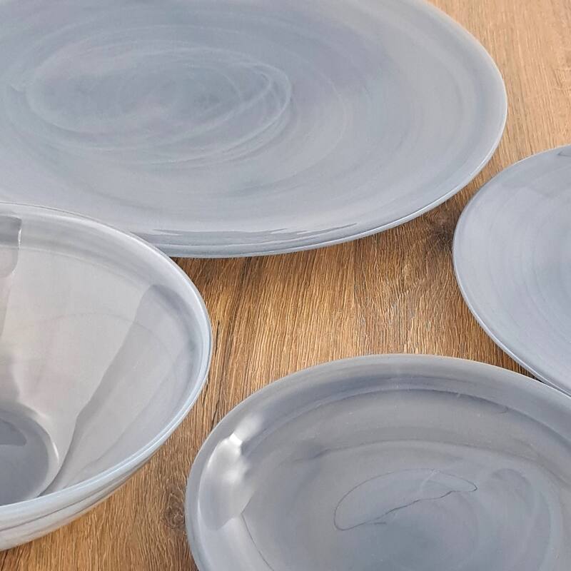 NUAGE Graphite 12 Pcs. Glass Dinnerware Set