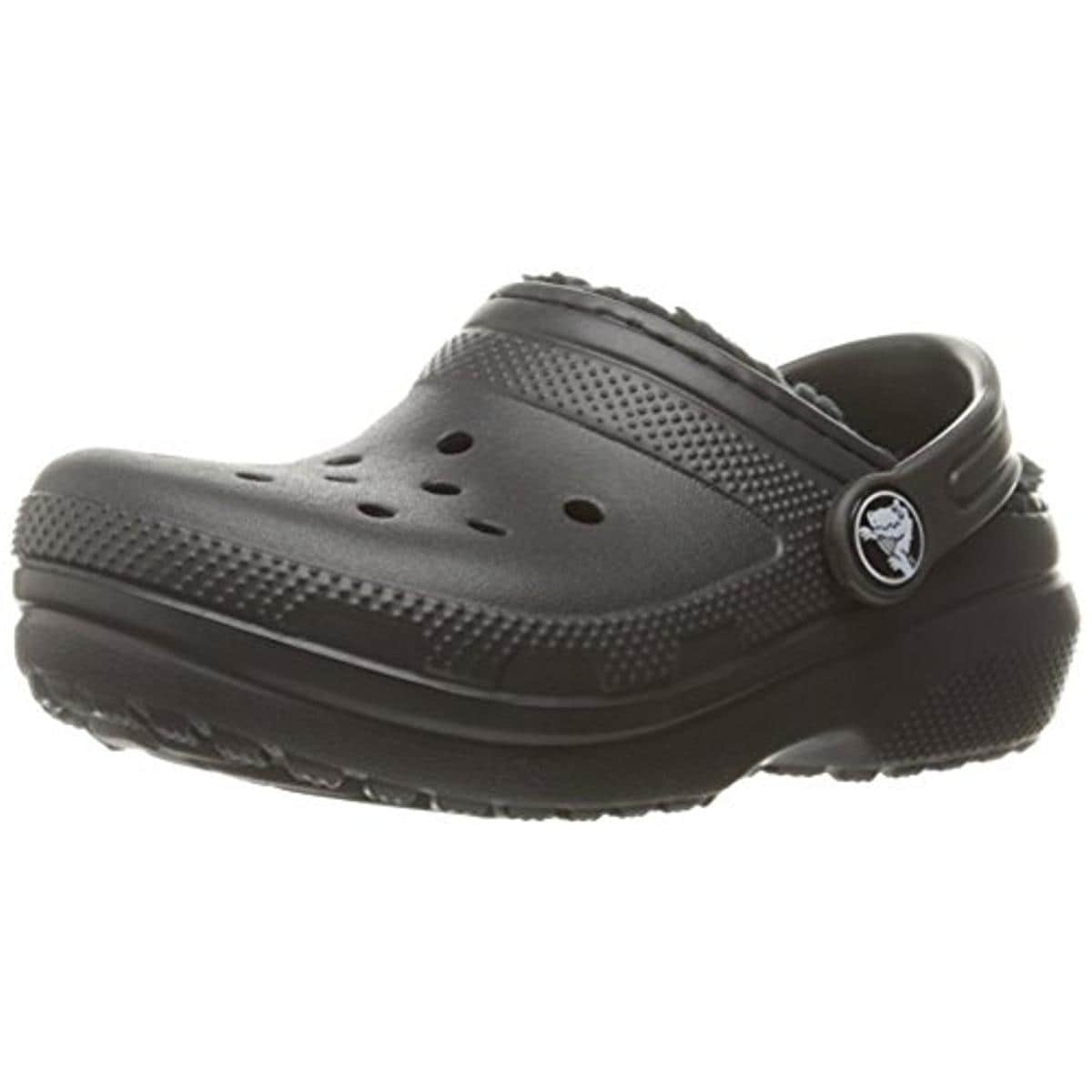 crocs with fur black