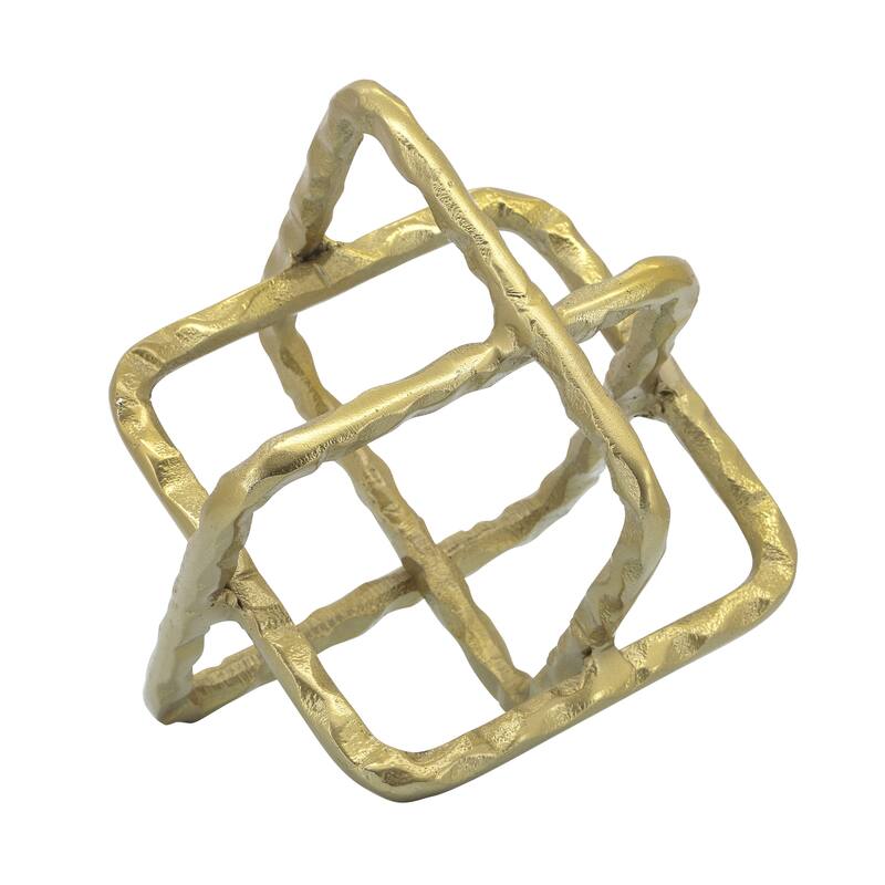Sagebrook Home Decorative Metal Sculpture with Geometric Openwork Design