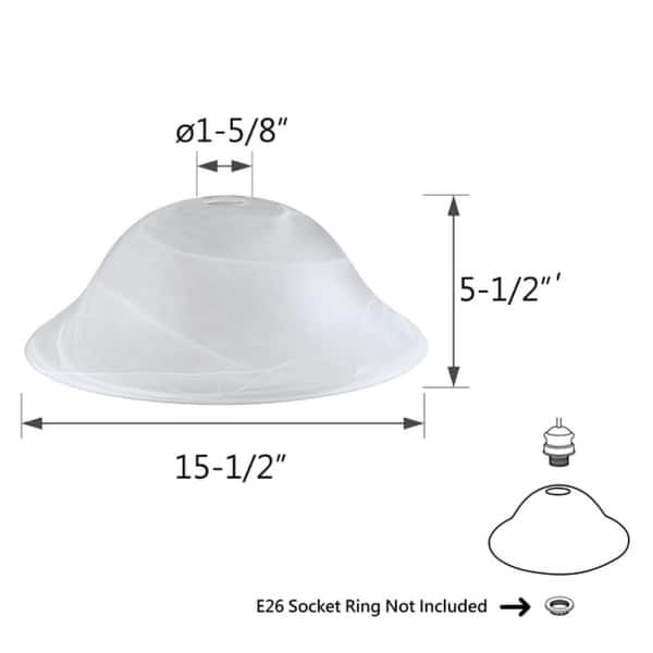 Aspen Creative Glass Shade.Etched Alabaster Finish.5-1/2