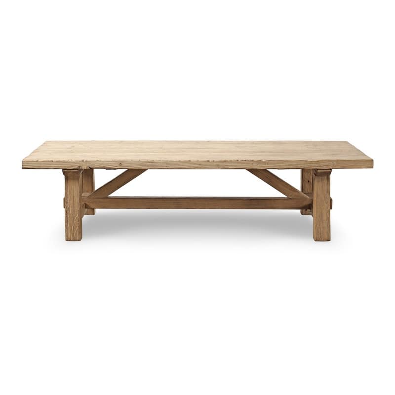 Approx. 70 Inches Long Rustic Farmhouse Coffee Table Weathered Natural - 54 x 84