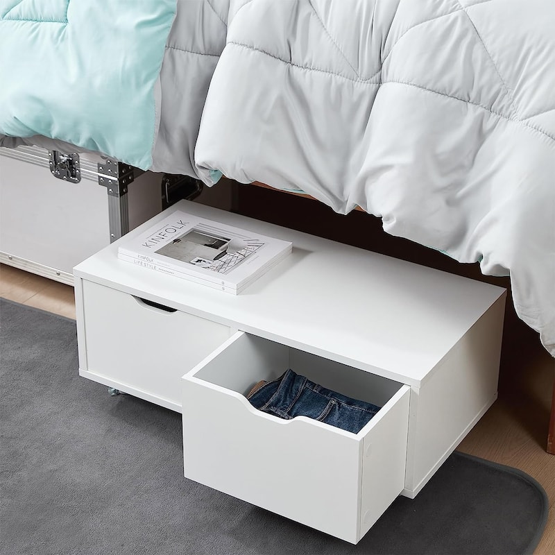 Yak About It® Underbed Rolling Drawers by DormCo - White
