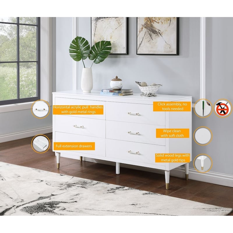 Manhattan Comfort Stanton Modern 6 Drawer Dresser